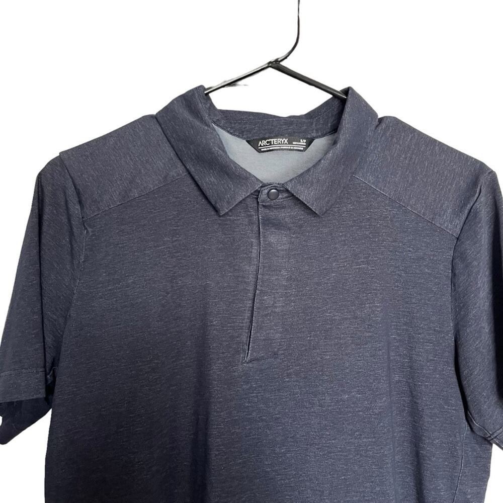 Arc’Teryx Eris Polo Men’s Short Sleeve T-Shirt Blue Cotton Blend Outdoor Size S - Picture 4 of 10